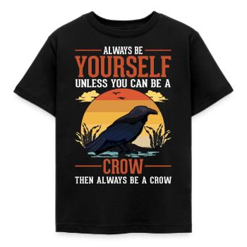 Crow, Raven, Crow, Crow Husbandry, Crow Breeder - Kids' T-Shirt - black - Front - AI Model Kid Female (0cm)