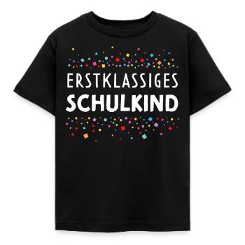 Erstklassiges Schulkind Schulanfang Schulanfänger - Kinder T-Shirt - Schwarz - Vorne - AI Model Kid Female (0cm)