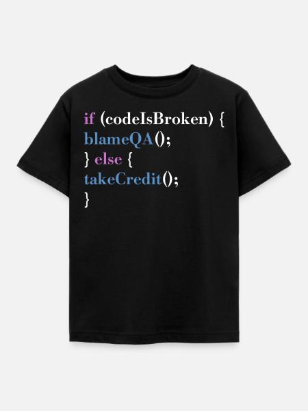 Programmer QA Saying Computer Programming - Kinder T-Shirt - Schwarz