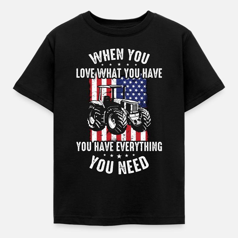 Moissonneuse-batteuse Quand on aime ce qu’on a La vie agricole - T-shirt Enfant - noir