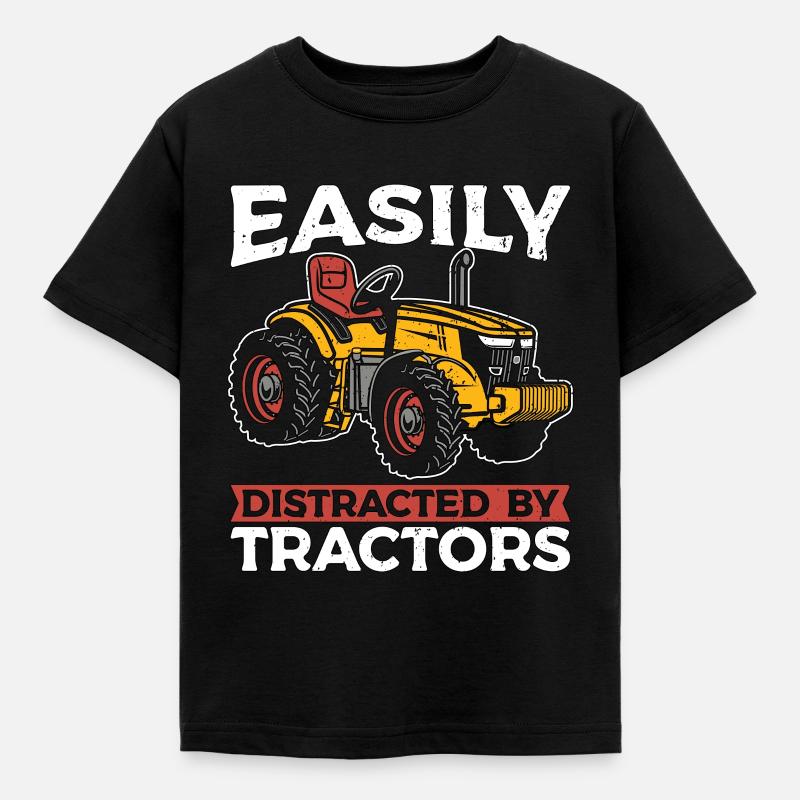 La moissonneuse est facilement distraite par une machine agricole - T-shirt Enfant - noir