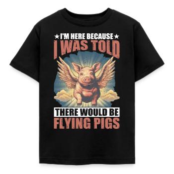 On m’a dit qu’il y aurait des cochons volants 23 - T-shirt Enfant - noir - Devant - AI Model Kid Female (0cm)
