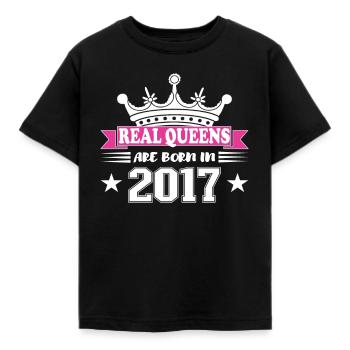 7 Jahre alt Geburtstag 2017 Geburtstagsgeschenk - Kinder T-Shirt - Schwarz - Vorne - AI Model Kid Female (0cm)