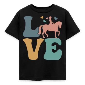Dressage, équitation, sports équestres - T-shirt Enfant - noir - Devant - AI Model Kid Female (0cm)
