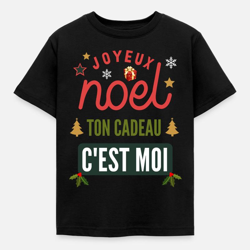 joyeux noël ton cadeau c'est moi - T-shirt Enfant - noir
