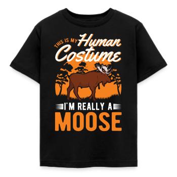 Mosses Human Costume Moose Halloween - Kids' T-Shirt - black - Front - AI Model Kid Female (0cm)