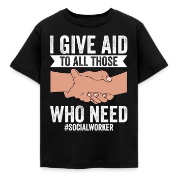 Travailleur social Travailleur de rue Travailleur de rue - T-shirt Enfant - noir - Devant - AI Model Kid Female (0cm)