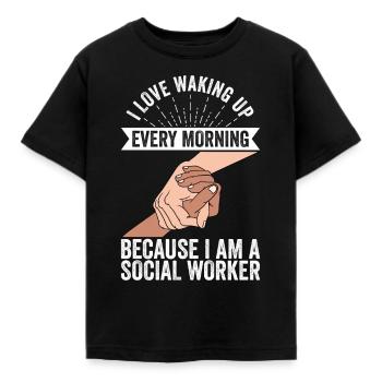 Travailleur social Travailleur de rue Travailleur de rue - T-shirt Enfant - noir - Devant - AI Model Kid Female (0cm)