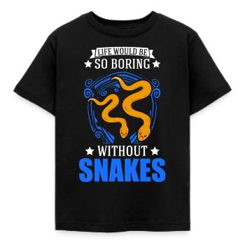 Schlangen Besitzer Schlangenliebhaber - Kinder T-Shirt - Schwarz - Vorne - AI Model Kid Female (0cm)