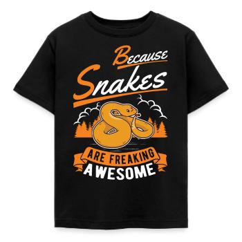 Schlangen Besitzer Schlangenliebhaber - Kinder T-Shirt - Schwarz - Vorne - AI Model Kid Female (0cm)