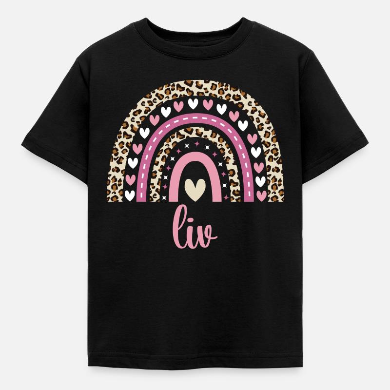 Liv Regenbogen Name Geburtstag Liv - Kinder T-Shirt - Schwarz