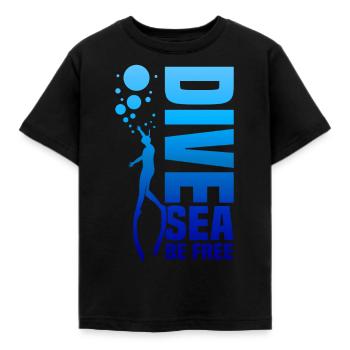Plongée, Apnée Plongée, Apnée No Limit Apnée Apnée - T-shirt Enfant - noir - Devant - AI Model Kid Female (0cm)