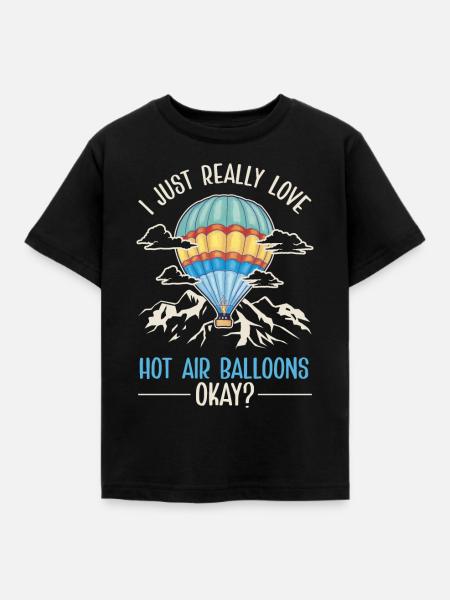 Montgolfière cadeau vol en montgolfière - T-shirt Enfant - noir