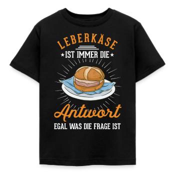 Leberkas Leberkäse Fleischkäse - Kinder T-Shirt - Schwarz - Vorne - AI Model Kid Female (0cm)