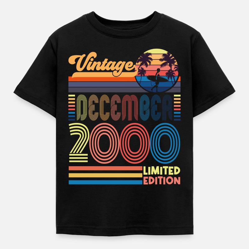 Geburtstag Dezember 2000. Geschenk Dezember 2000. - Kinder T-Shirt - Schwarz