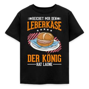 Leberkas König Leberkäse Fleischkäse - Kinder T-Shirt - Schwarz - Vorne - AI Model Kid Female (0cm)