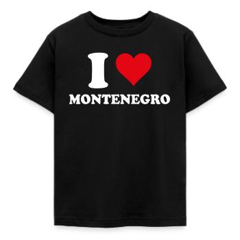 Ich liebe Montenegro Herzgeschenk Montenegrinisch - Kinder T-Shirt - Schwarz - Vorne - AI Model Kid Female (0cm)