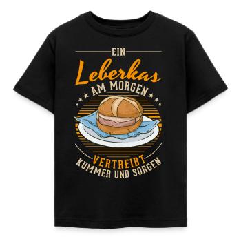 Leberkas Leberkäse Fleischkäse - Kinder T-Shirt - Schwarz - Vorne - AI Model Kid Female (0cm)