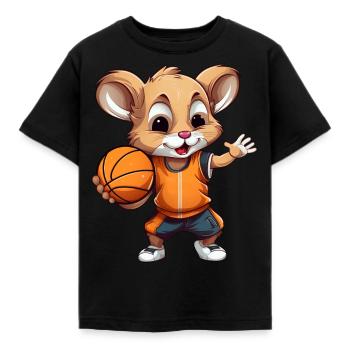 Basketball Mäuschen - Kinder T-Shirt - Schwarz - Vorne - AI Model Kid Female (0cm)