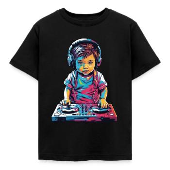 DJ Vaporwave Musique Esthétique Conception de fête - T-shirt Enfant - noir - Devant - AI Model Kid Female (0cm)