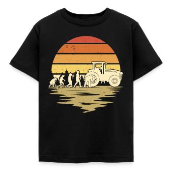 Évolution de la mécanique de machinerie agricole - T-shirt Enfant - noir - Devant - AI Model Kid Female (0cm)