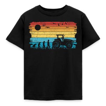 Évolution de la mécanique de machinerie agricole - T-shirt Enfant - noir - Devant - AI Model Kid Female (0cm)