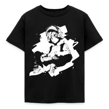 Le cool Cyberpunk Style Anime Boy Otaku de Shibuya - T-shirt Enfant - noir - Devant - AI Model Kid Female (0cm)
