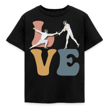 Fencing Fencer Foil Sabre - Kids' T-Shirt - black - Front - AI Model Kid Female (0cm)