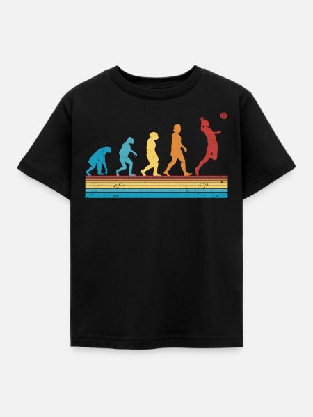 Volleyball Evolution Volleyballspieler - Kinder T-Shirt - Schwarz