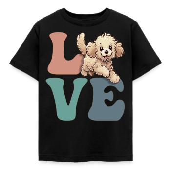 Golden Doodle Goldendoodle Hundeliebhaber - Kinder T-Shirt - Schwarz - Vorne - AI Model Kid Female (0cm)