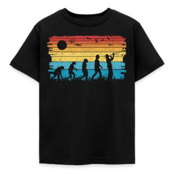 Trombone Evolution Trombone Player Trombonist - Kids' T-Shirt - black - Front - AI Model Kid Female (0cm)