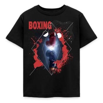 Boxing Boxing Boxing Boxing Gloves Boxing Match Boxing Ring - Kids' T-Shirt - black - Front - AI Model Kid Female (0cm)