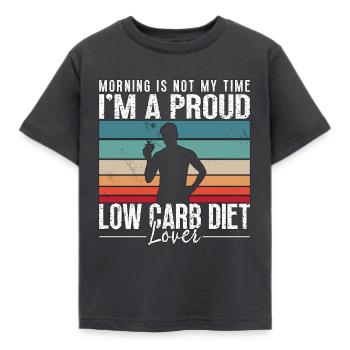 Le matin, amateur de régime à faible teneur en glucides, ce n’est pas mon heure Keto - T-shirt Enfant - charbon - Devant - AI Model Kid Female (0cm)