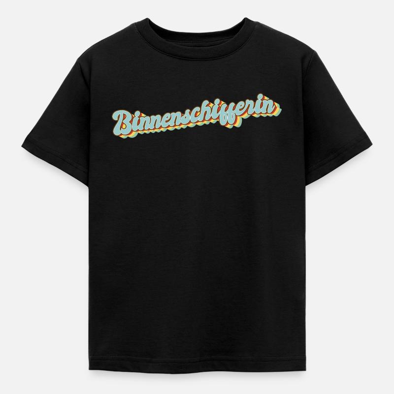 Schiffe Abschluss-Geschenk Binnenschifferin - Kinder T-Shirt - Schwarz