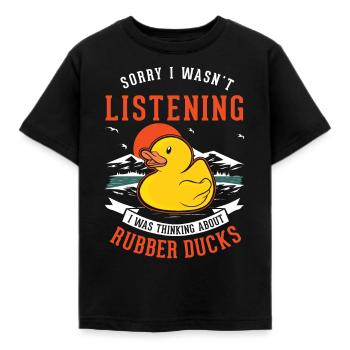 Rubber Duck Gift Rubber Duck Rubber Duck - Kids' T-Shirt - black - Front - AI Model Kid Female (0cm)