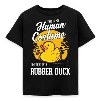 Rubber Duck Halloween Rubber Duck Rubber Duck - Kids' T-Shirt - black - Front - AI Model Kid Female (0cm)