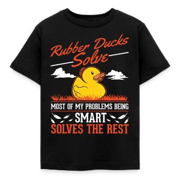 Rubber Duck Gift Rubber Duck Rubber Duck - Kids' T-Shirt - black - Front - AI Model Kid Female (0cm)