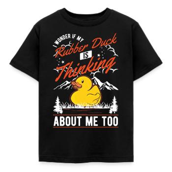 Rubber Duck Gift Rubber Duck Rubber Duck - Kids' T-Shirt - black - Front - AI Model Kid Female (0cm)