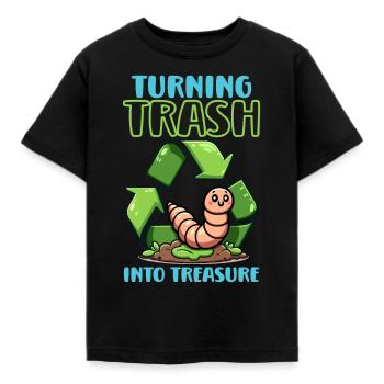 Lombriciculture Jardinage de vers de terre Vermiculture - T-shirt Enfant - noir - Devant - AI Model Kid Female (0cm)