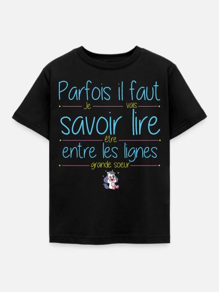 J'ai un secret je vais être grande soeur annonce - T-shirt Enfant - noir