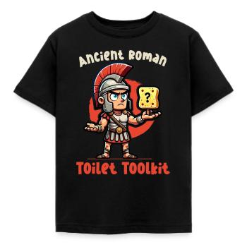 Drôle D’éponge, Histoire Romaine, Salle De Bain - T-shirt Enfant - noir - Devant - AI Model Kid Female (0cm)