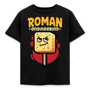 Drôle D’éponge, Histoire Romaine, Salle De Bain - T-shirt Enfant - noir - Devant - AI Model Kid Female (0cm)