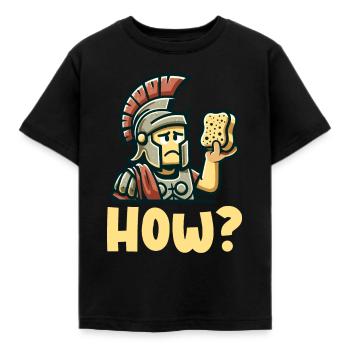 Drôle D’éponge, Histoire Romaine, Salle De Bain - T-shirt Enfant - noir - Devant - AI Model Kid Female (0cm)