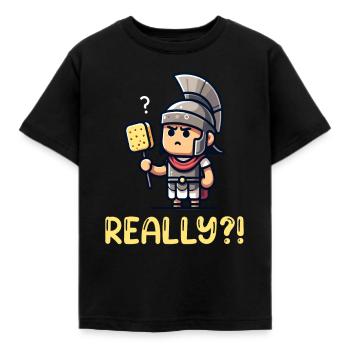 Drôle D’éponge, Histoire Romaine, Salle De Bain - T-shirt Enfant - noir - Devant - AI Model Kid Female (0cm)