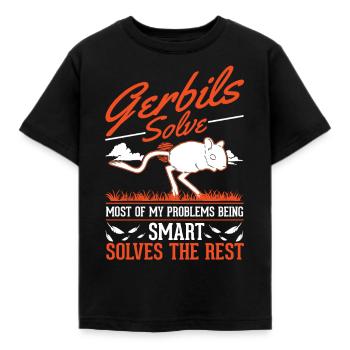 Gerbille cadeau Gerbille de Mongolie Gerbille - T-shirt Enfant - noir - Devant - AI Model Kid Female (0cm)