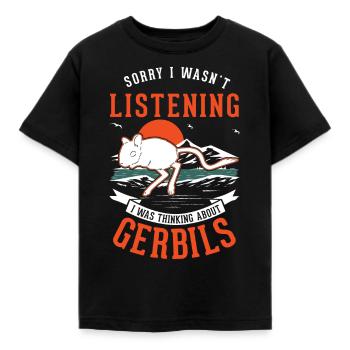 Gerbille cadeau Gerbille de Mongolie Gerbille - T-shirt Enfant - noir - Devant - AI Model Kid Female (0cm)