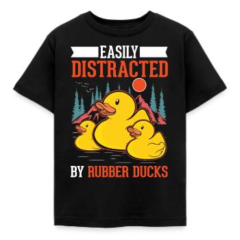Rubber Duck Gift Rubber Duck Rubber Duck - Kids' T-Shirt - black - Front - AI Model Kid Female (0cm)