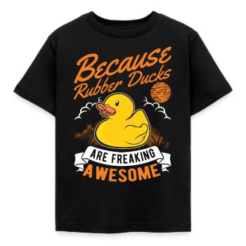 Rubber Duck Gift Rubber Duck Rubber Duck - Kids' T-Shirt - black - Front - AI Model Kid Female (0cm)