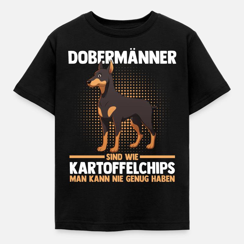 Hund Dobermann - Kinder T-Shirt - Schwarz