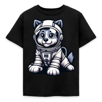 Cute Dog Astronaut - Kinder T-Shirt - Schwarz - Vorne - AI Model Kid Female (0cm)
